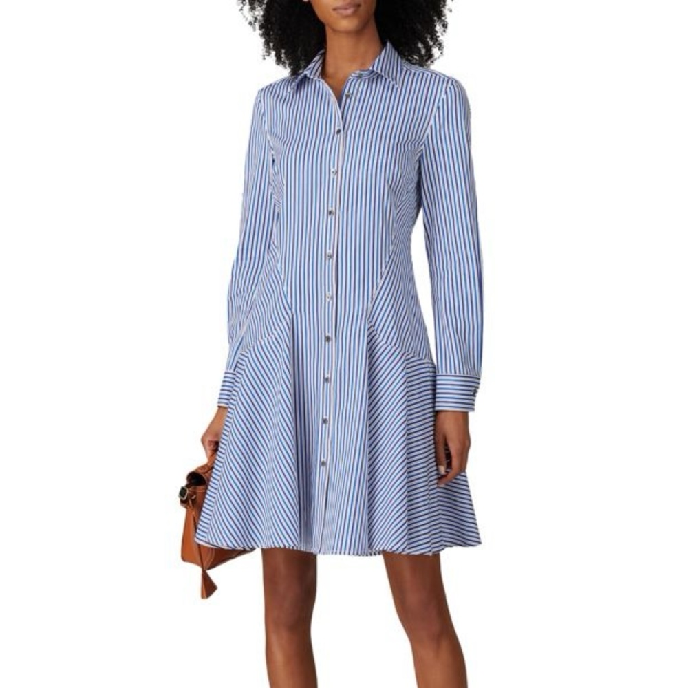 Derek Lam collective striped knee length shirt dress